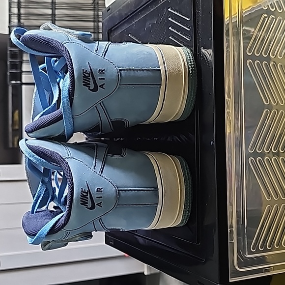 Nike Airforce One Blue Navy Suede High Top Sneakers Size 10 - Picture 4 of 12